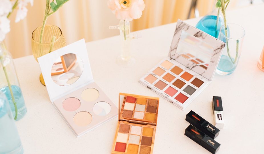 assorted eye shadow and blusher palette